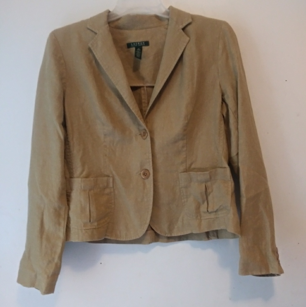Lauren Ralph Lauren Blazer Jacket 100% Linen Sz 10